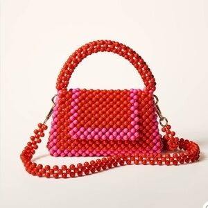 kate spade Red and Pink Beaded Crossbody Bag